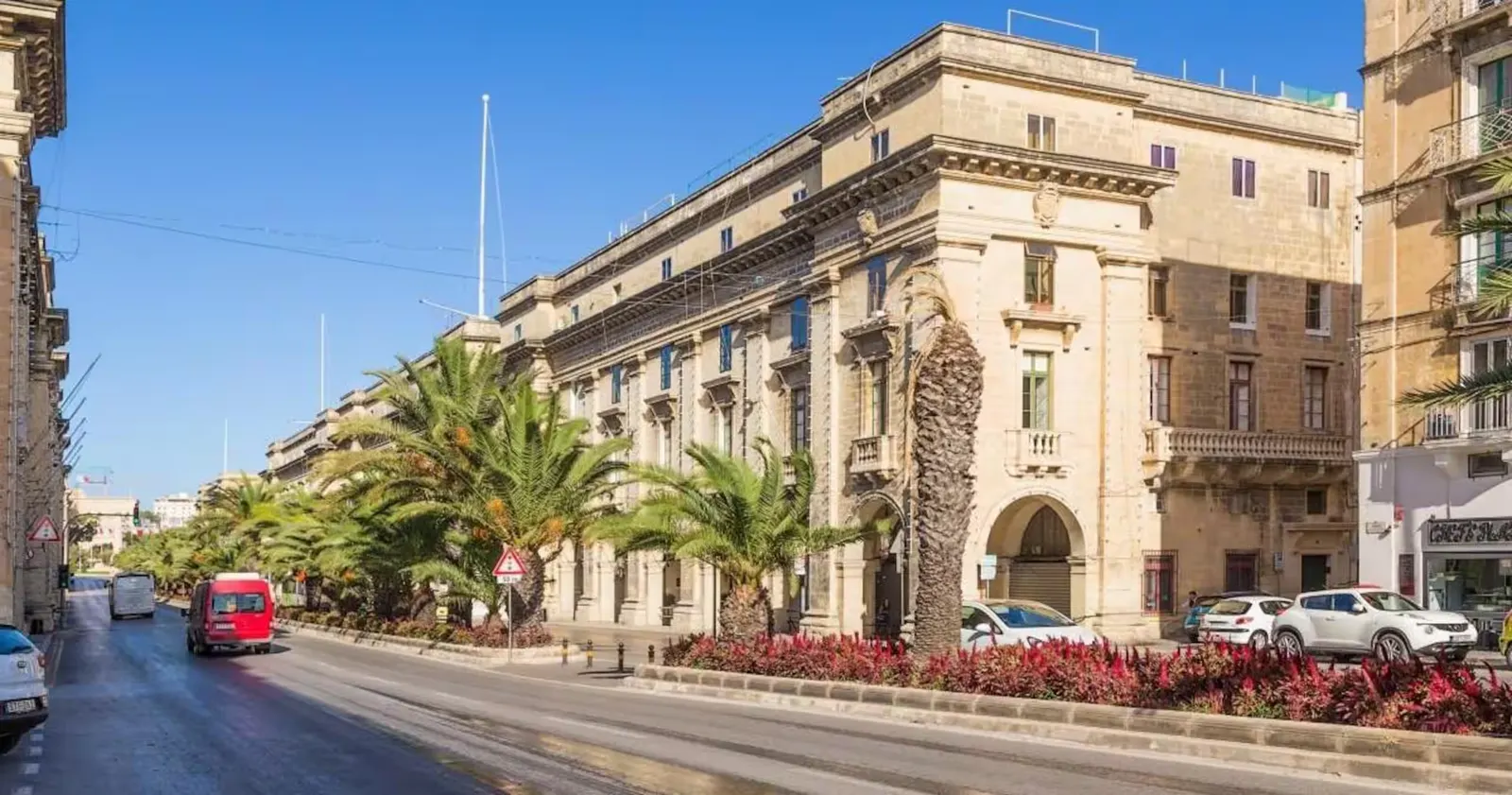 Grand buildings along a Floriana avenue